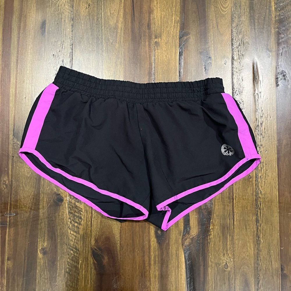Old Navy Track Shorts Black Hot Pink